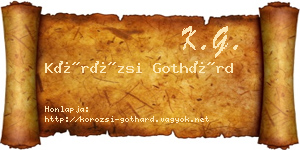 Körözsi Gothárd névjegykártya